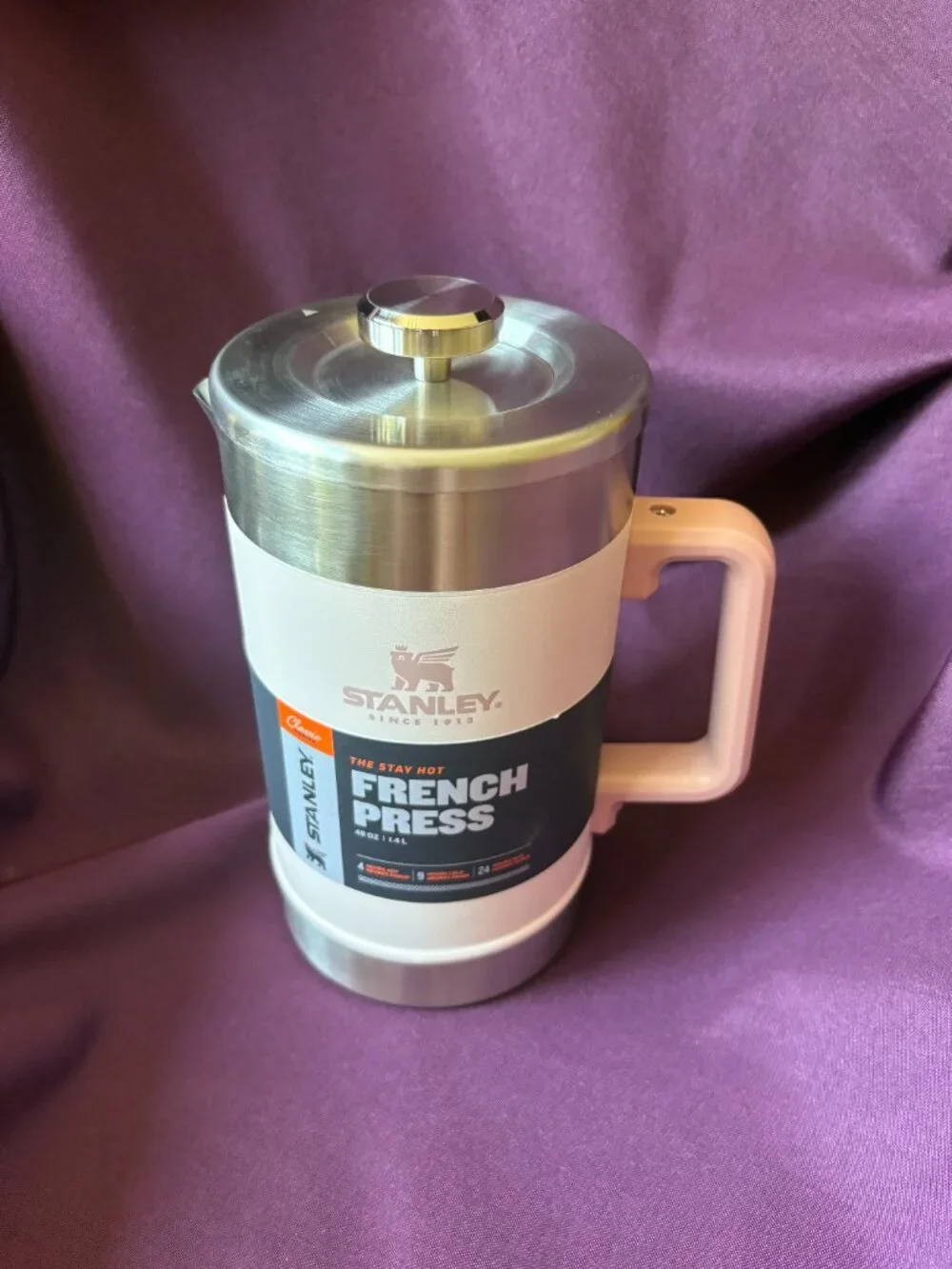 NEW Stanley Classic Stay Hot French Press 48 oz Rose Quartz Coffee Maker - Picture 7 of 8